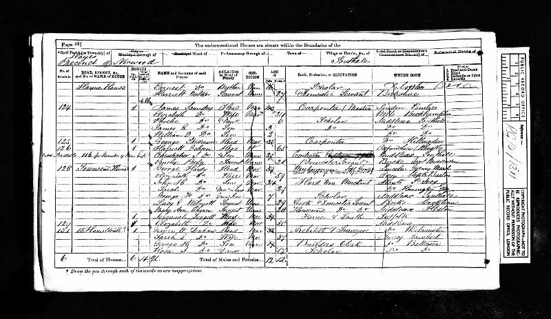 Gibson (Harriet nee Rippington) 1871 Census